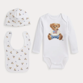 Set bavaglino, body e cappello